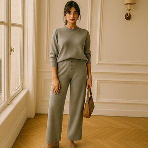 GUEST IN RESIDENCE Cashmere Grey Everywhere Pant Knit Relaxed Pants